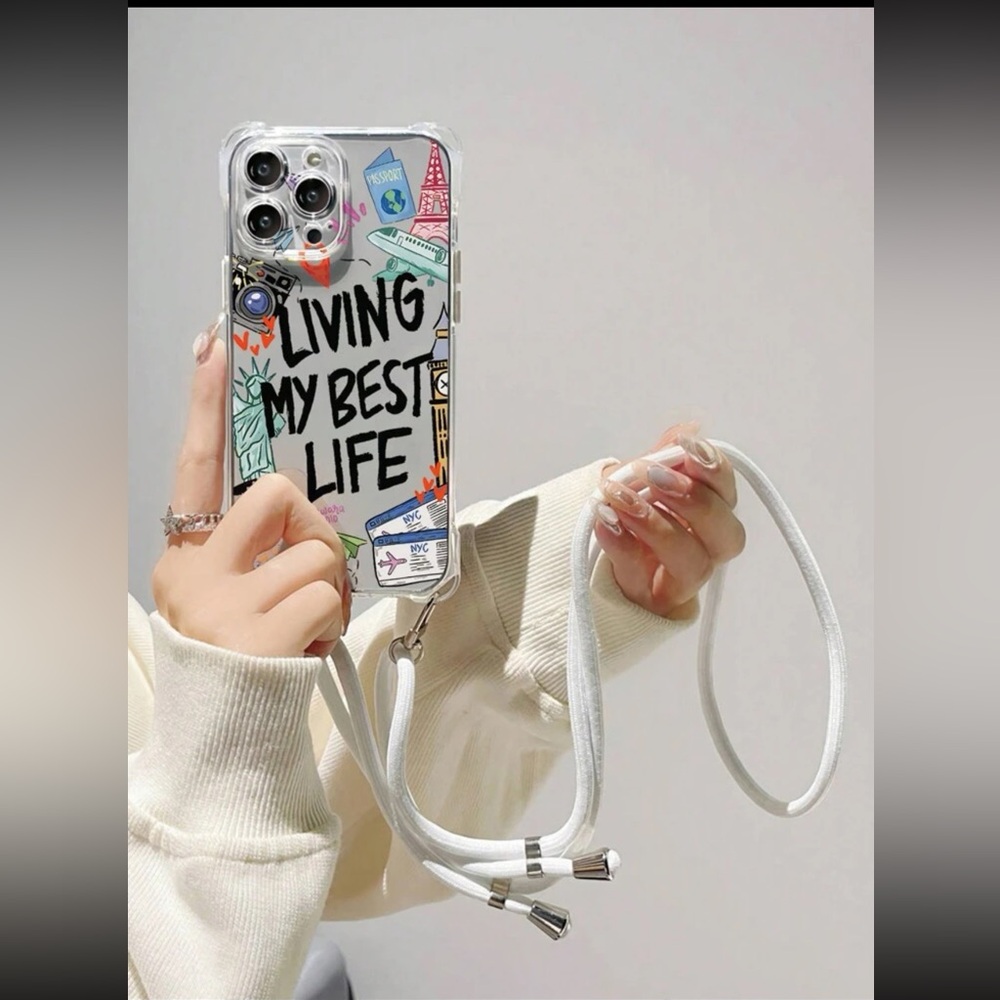 IPHONE CASE. LIVING MY BEST LIFE  FOR Iphone 14 and 15 promax